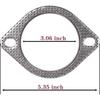 BEONEO-120-07610-0002 (3 Inch)-2 Bolt MLSG High Temp Exhaust Gasket 3" I.D. (Qty 2) - Heavy Duty be made of Metal And Fiber Laminate.