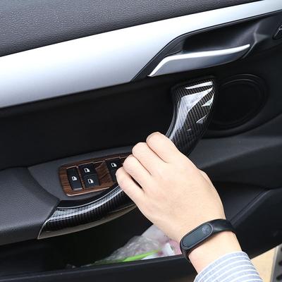 Для BMW X1 X2 F47 F48 2016 2017 2018 ABS Углеродное волокно Автомобиль Внутренняя Дверь Подлокотник Ручка Крышка Отделка Автомобильные Аксессуары