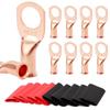 10-pack 3/8" Lug 10pcs 3/8-inch Terminal Blocks 10pcs Heat Shrink Tubing For Disconnection After Crimping Or Welding Terminals