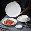 Round White Melamine Dinner Plate Hotel Western Steak Trays Dessert Bone TablewareDishes Plastic Imitation Porcelain