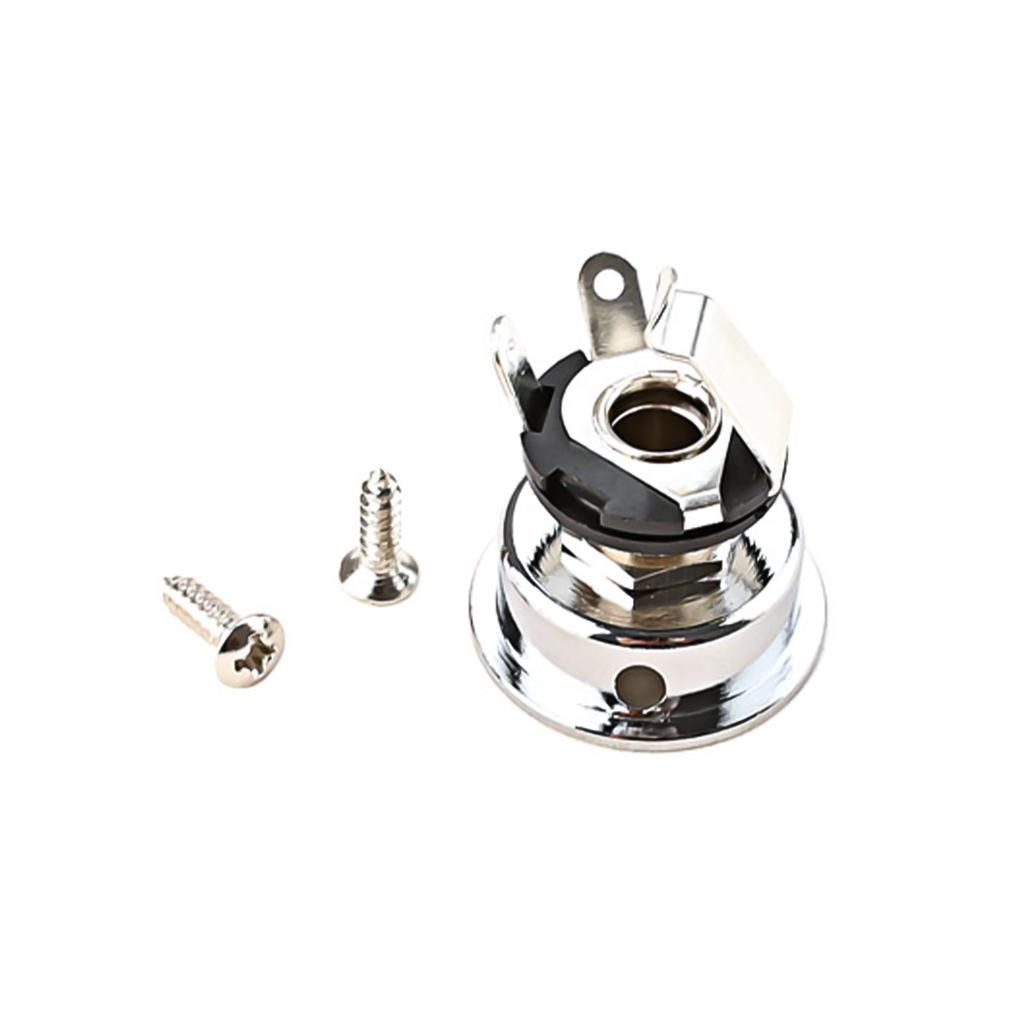 6.35mm Guitar Jack Socket Replacement For Telecaster TL Electric Guitar Chrome /Black Guitar Accessories
