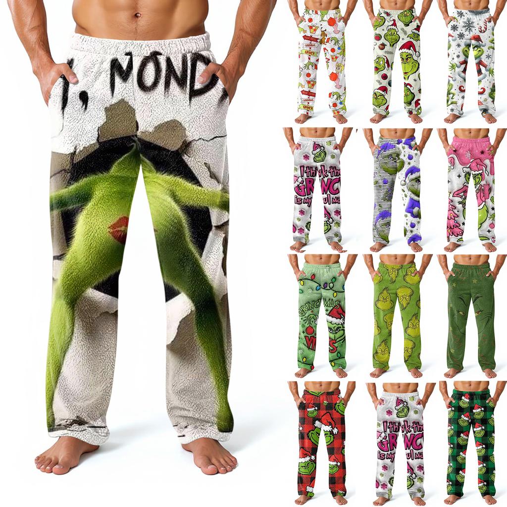 Men's Allover Printed Home Pants Sleeping Pajama Pants Long Pants Pajama Pants