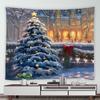 Украшение рождественской елки камин с принтом гобелен для дома, гостиной, общежития, настенный декор, тканевый гобелен