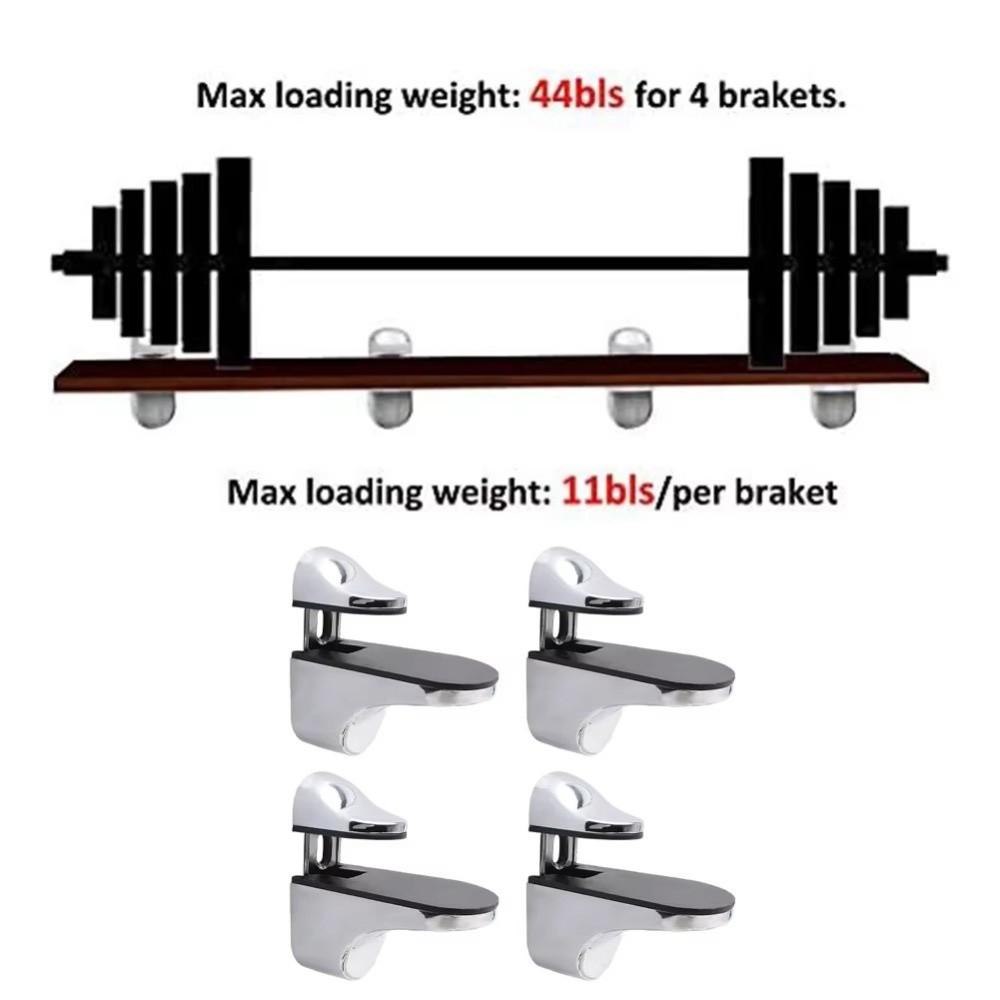Zinc Alloy Metal Glass Clamps Adjustable 1-22mm Thickness Partition Board Holder Anti-Slip Wall Mount Floating Clip
