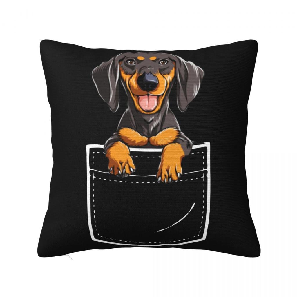 Sighthound Pet Dachshund Animal Hip Hop Cute Square Pillow Cases Dog Lover Cushion Cover Vintage Decorative Pillowcase for Home