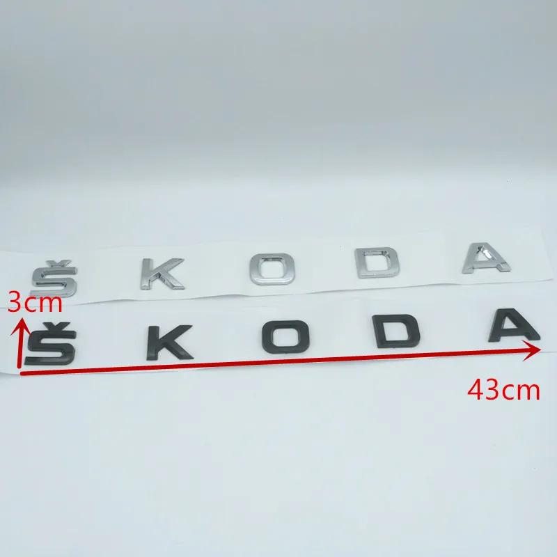 BAUQ3 1pcs 3D ABS high quality car Letter Front Hood Emblem Rear tail trunk Decals badge sticker Decal styling For Skoda