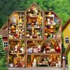 CUTEROOM Wooden Dollhouse Kit, Miniature Model, DIY Handmade Toy for Kids, Interior Decoration, Girl's Birthday Gift (LUNA'S HOUSE)