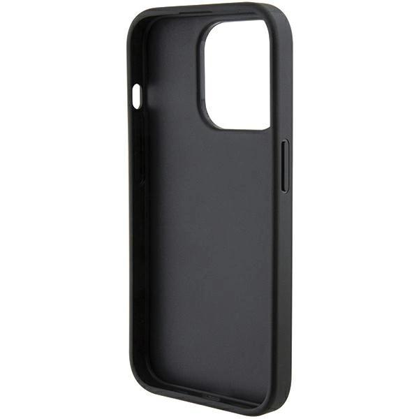 Ferrari Grip Stand Metal Logo Case For Iphone 15 Pro - Black