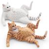 Simulated Lying Orange Cat Model PVC White Cat Figurine Statue Sculpture Decoration Ornament Kids Educational Animal Toy