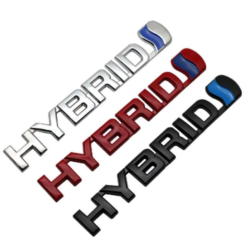 Металлический хромированный гибридный буквенный логотип, эмблема, наклейка, подходит для универсального автомобиля