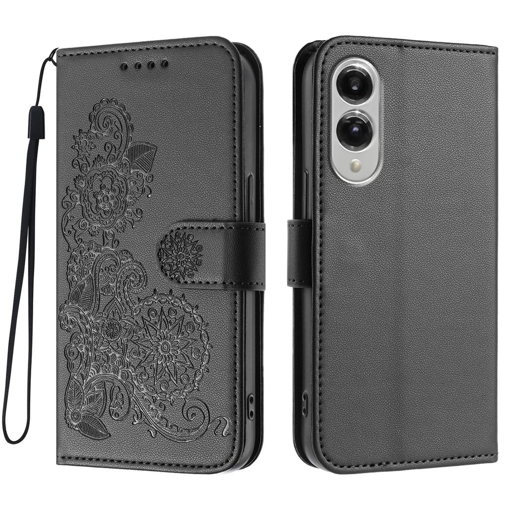 For Samsung Galaxy S25 Edge Phone Cases Mandala Flower Leather Wallet Mobile Cover with Strap