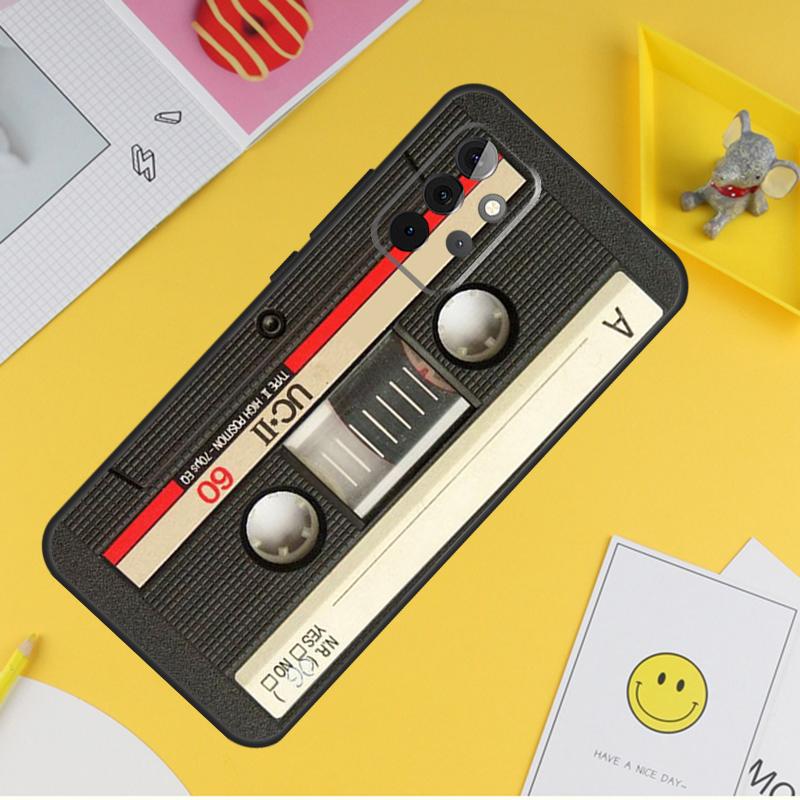 Cassette Mix Tape Cover For Samsung Galaxy A34 A35 A14 A15 A25 A53 A33 A13 A52 A32 A12 A51 A71 A54 A55 Case