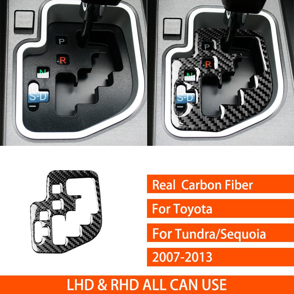 For Toyota Tundra Sequoia 2007-2013 Real Carbon Fiber Sticker Center Gear Shift Panel Cover Car Accessories Interior Decorative