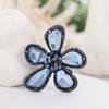 Retro Corsage Fashionable Crystal Flower Brooch Versatile Summer Clothing Accessory Clip Buckle
