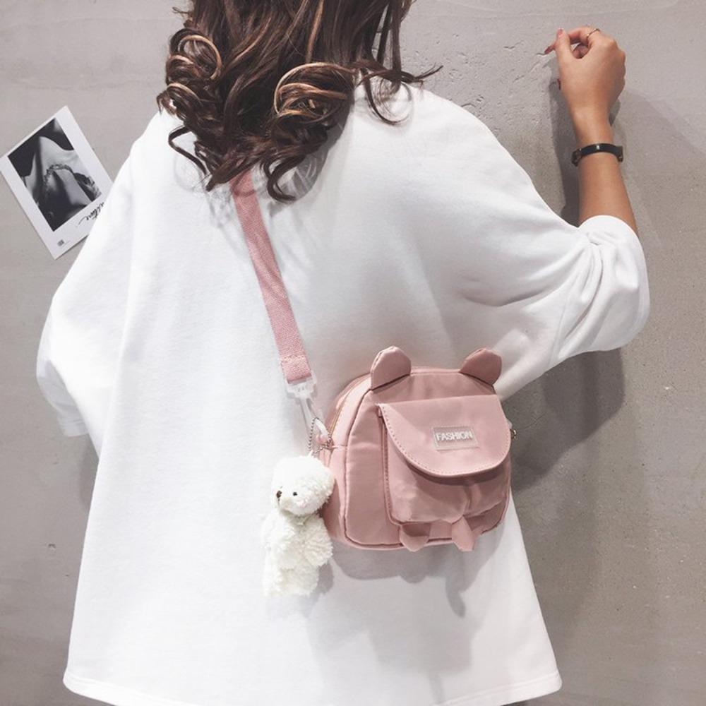 Small Bag Female Wild Cute Messenger Kitty Bag Ins Korean Student Canvas Shoulder Bag Mobile Phone Pouch