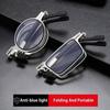 Retro Folding Reading Glasses for Men Women Metal Frame Anti-blue Light Eyeglasses with Free Case
