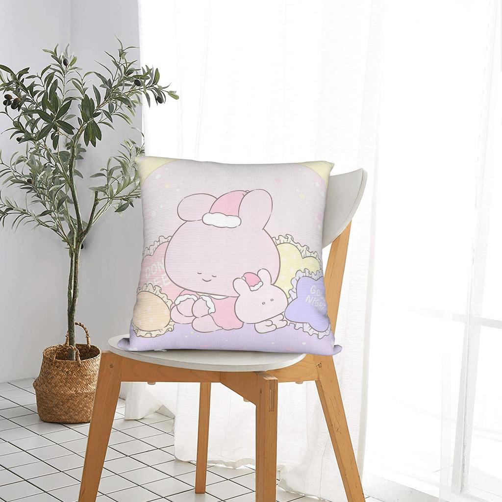 Asamimichaan Asleep Cartoon Square Pillow Case Cute Asamimi Cushion Covers Awesome Polyester Decorative Pillowcover For Home 18"