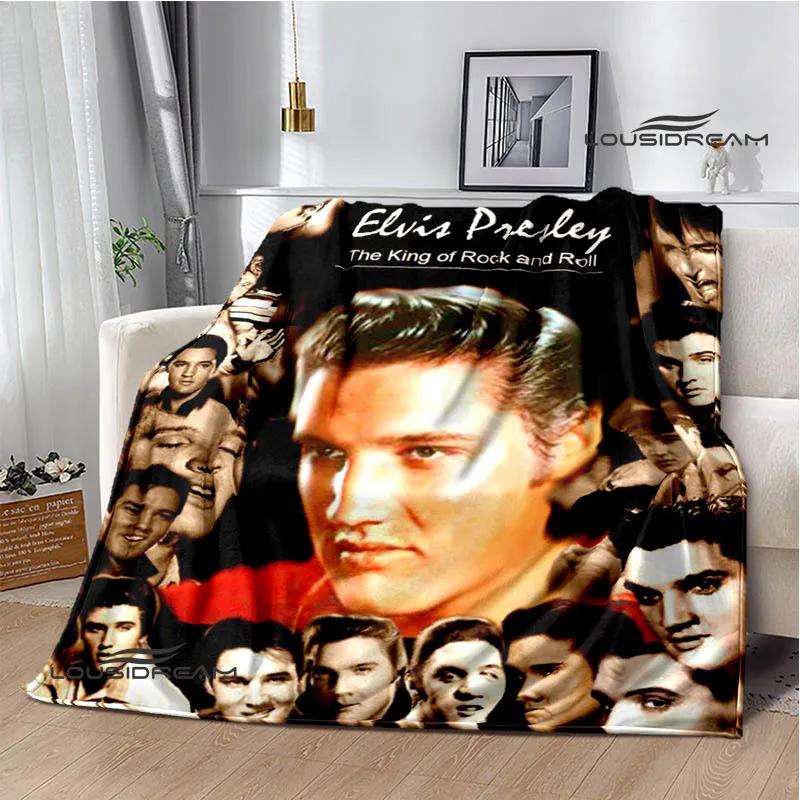 E-Elvis-Presley Retro print blanket blankets for beds Picnic blankets Flange blanket Soft and comfortable blanket birthday gift