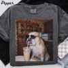 English Bulldog Dog Halloween Comfort Colors Shirt, Iced Coffee Dog Mom T-shirt, Funny Mothers Day Gifts, Dog Mama Tee, Trendy Pet Tshirt