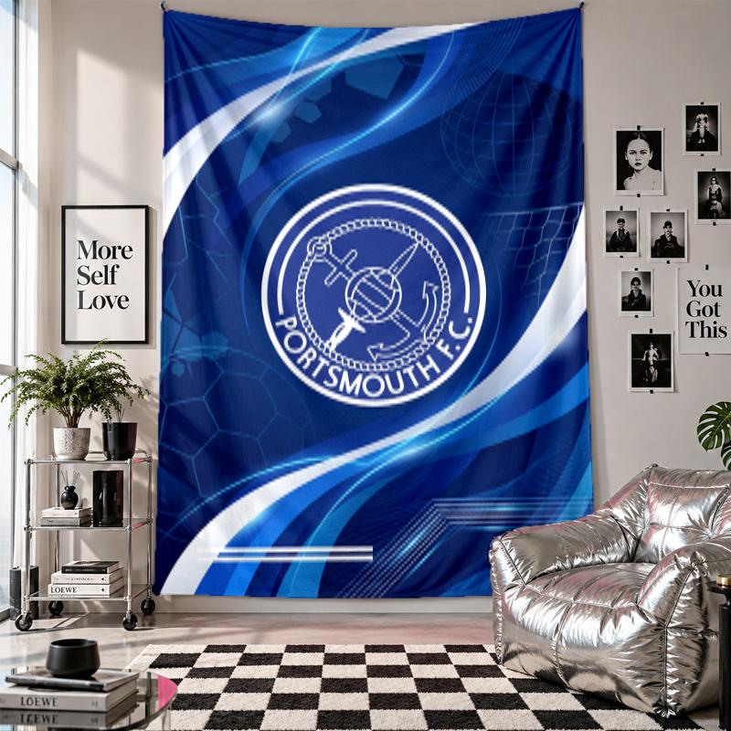Portsmouth FC Wall Tapestry Home Decor Wall Hanging Cloth for Bedroom Living Room Background