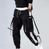Женские и мужские брюки-карго с карманами на ленте, беговые брюки с эластичной резинкой на талии, уличная одежда в стиле Харадзюку, хлопковые брюки в стиле панк в стиле панк