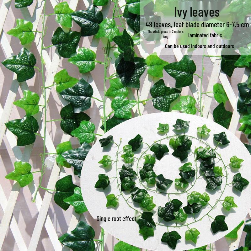 Большая декоративная виноградная лоза с листьями - Искусственная гирлянда с фруктами для стены, потолка или трубы с зелеными листьями деревьев