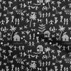 Cotton Flex Black Fabric Asian Floral Block Quilting Supplie Print Sewing Fabric by The Yard 40 Inche