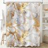 Luxurious Marble Shower Curtain Set White Gold Black Gray Bathroom Decor Waterproof Print Waterproof Bath Mat Tissue Storage Box