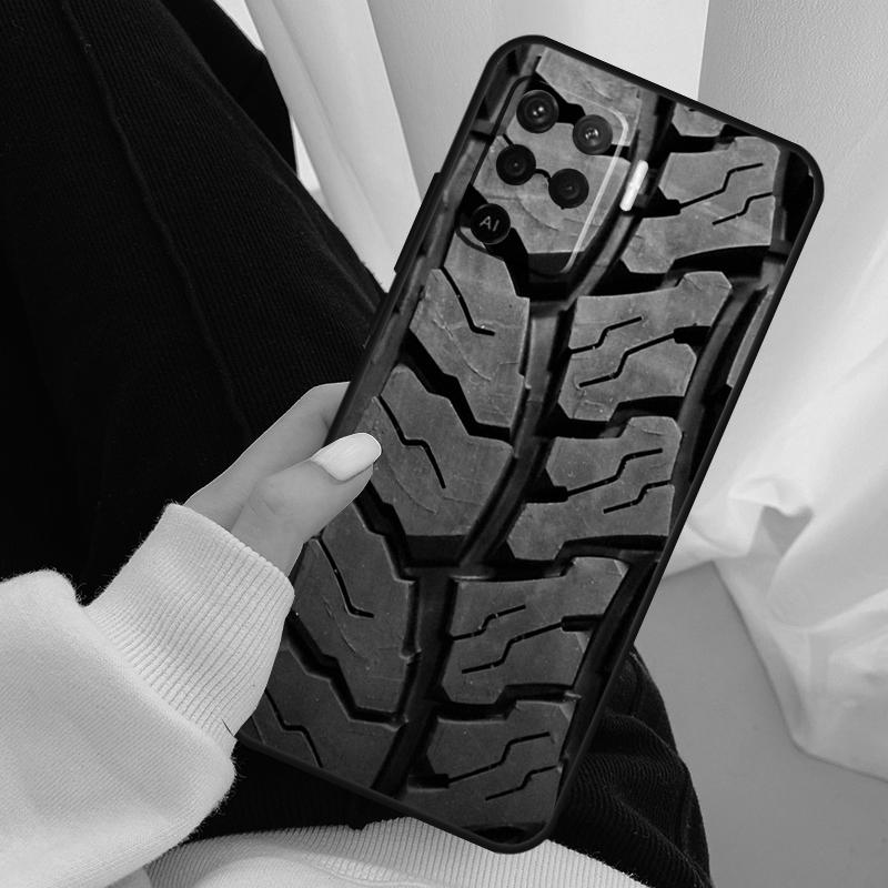Tire Tread Wheel Case For Oppo A17 A57 A77 A40 A78 A54 A74 A94 A76 A16 A96 A18 A60 A80 A38 A58 A98 A15 A5 Pro