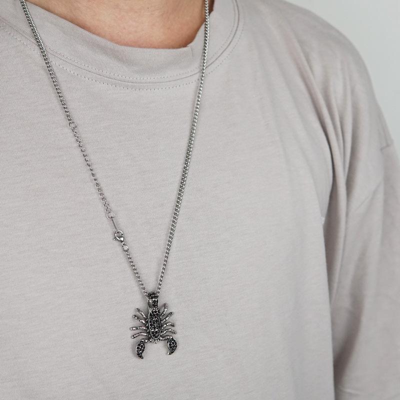 Pendant Scorpion Black,Brand New Fashion Jewelry Europe 925 Sterling Silver Accessories Gift for Woman Rebel Men