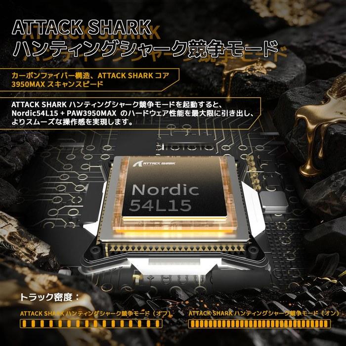 Игровая мышь ATTACK SHARK X11ULTRA - Углеродное волокно, Беспроводная 8K/Проводная 8K, Nordic 54L15, PAW3950MAX, 42000 DPI, 63г, Bluetooth/2.4G/Проводная,