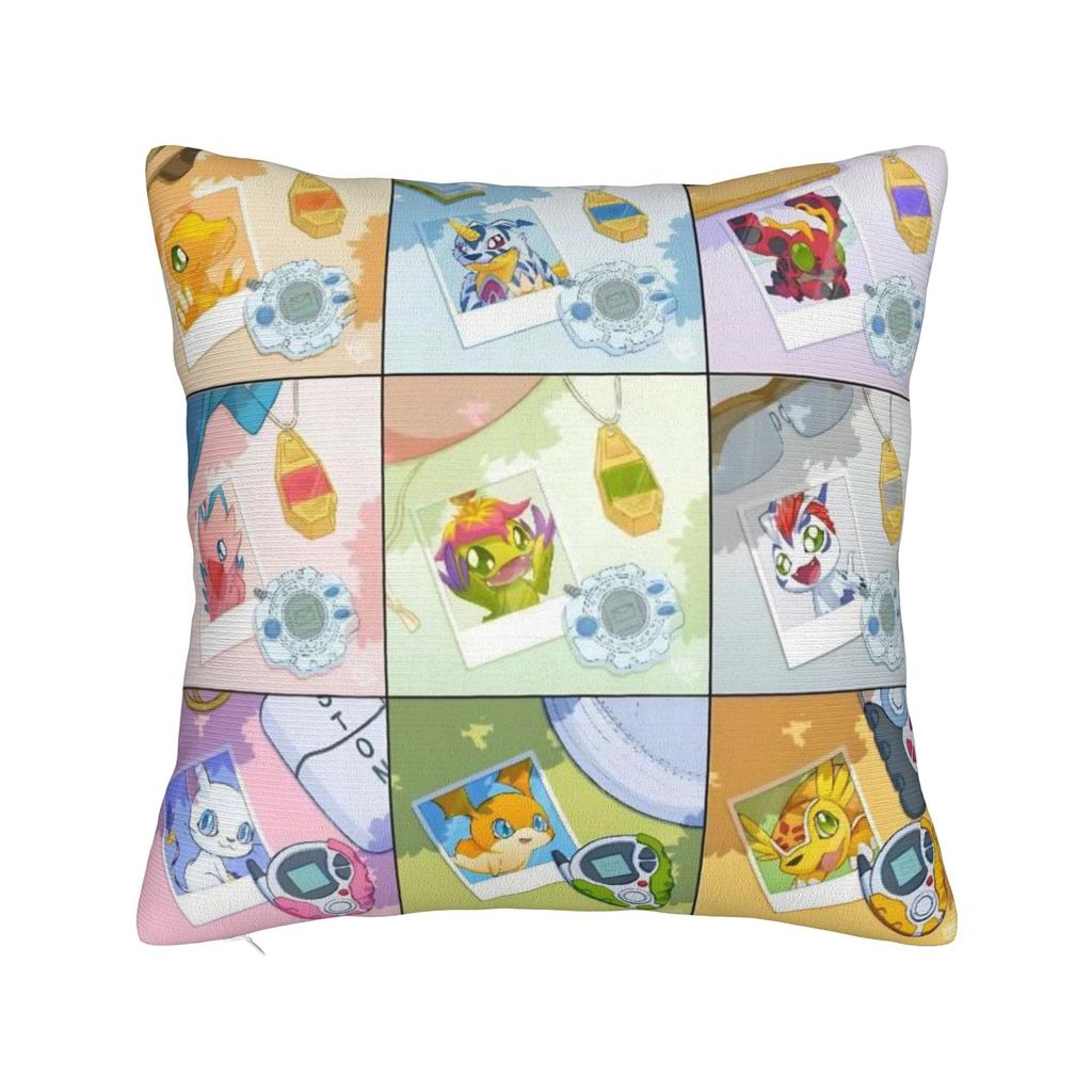 Digimons Cartoon Square Pillow Case Cushion Covers Fashion Polyester Decor Pillowcase For Home 40X40Cm