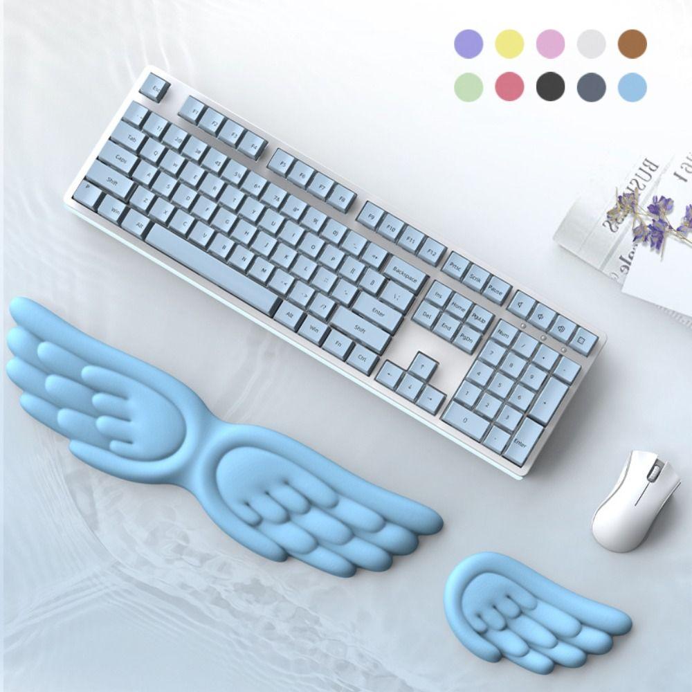 Angel Wing Mouse Pad Memory Foam Keyboard Palm Rest New Wrist Support  for Office and Gaming