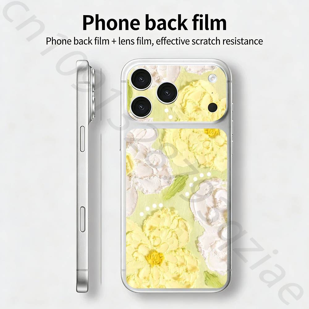Анри Матисс кошка цветы Искусство Для iPhone 17 pro Max /17 pro Полное покрытие Наклейка Кожаная Обертка 3D Цветная Задняя Защитная Пленка-Наклейка