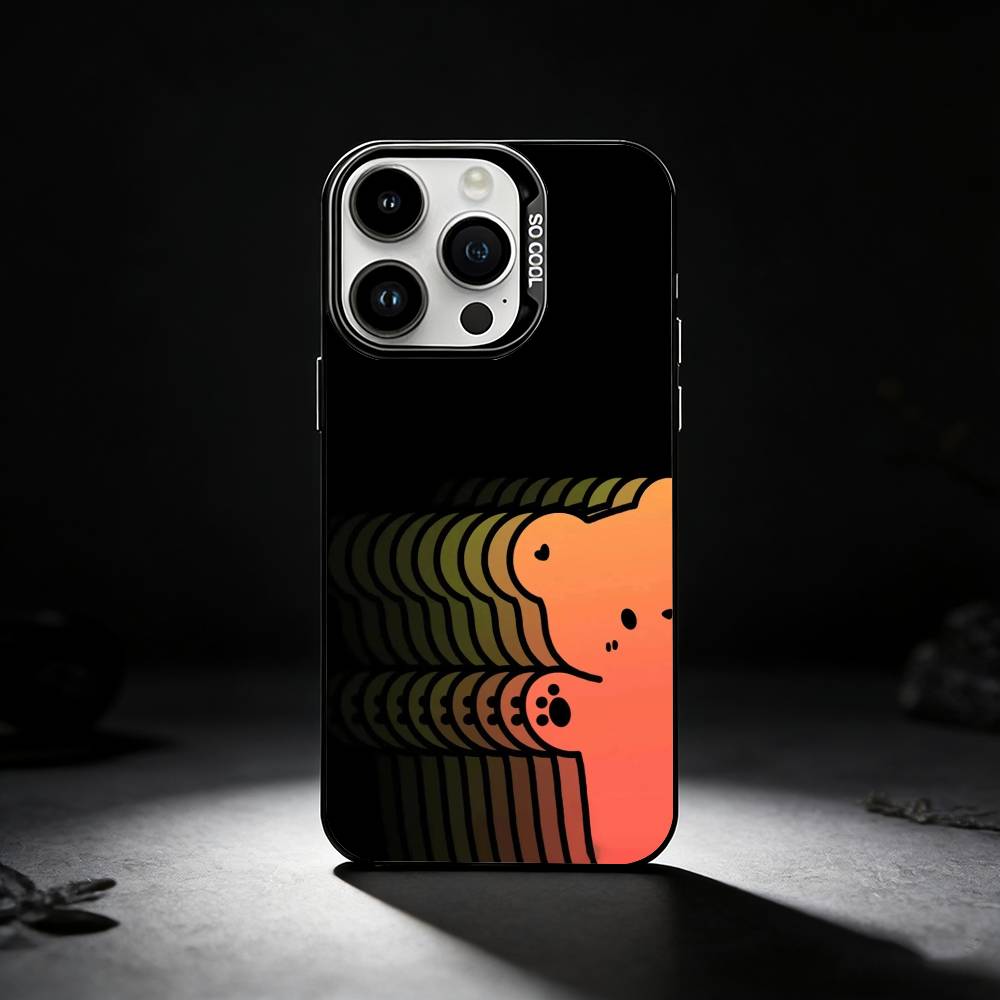 Phantom Gradient Cartoon Phone Case For iPhone 17,16,15,14,13,12,11 Plus,Pro Max,XS,Colored silver phone case