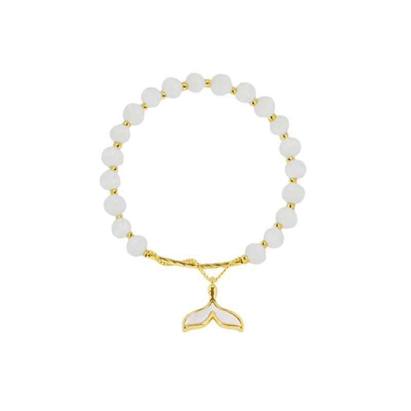 Real Gold Electroplated Opal Fish Tail Pendant Bracelet, Korean Bracelet Temperament Bracelet, Opal Bracelet, Female Does Not Fade