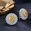 S925 Sterling Silver Earrings Stud Earrings For Women Wedding Ladies Luxury 21*21mm High Carbon Diamond Earrings Jewelry