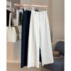 Solid Color High Waist Washed Cotton Casual Pants Women's Spring and Autumn New Small Loose and Versatile Straight Trousers