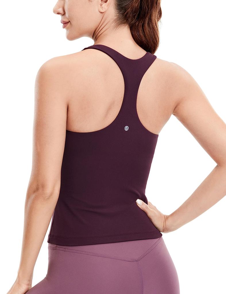 CRZ YOGA Racerback Tank Top with Yoga Sports Deep Size S Women's Quick-Drying Cups, Wear, Bra, Butterluxe, Purple,