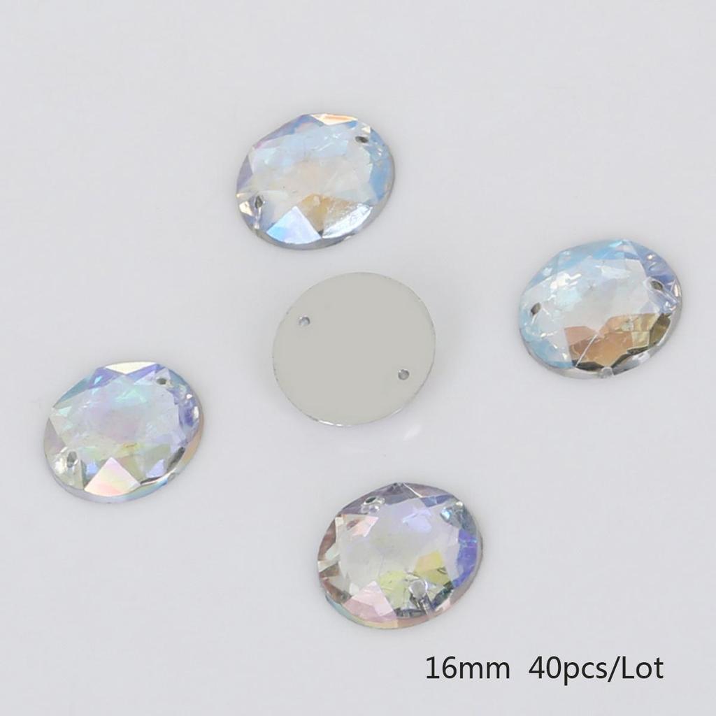 8/10/12mm Sewing Flatback Rhinestones Round Acrylic Beads Sew On Strass Crystal Stones For DIY Craft Scrapbook Decoration