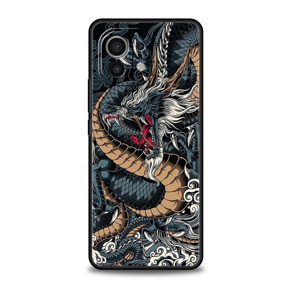 Чехол для телефона Дракон для Xiaomi Mi 15 14 Pro 13 12 11 Lite 5G 10T 11T 12T 13T 14T Poco X6 X5 X4 X3 NFC F3 F4 GT Черный чехол