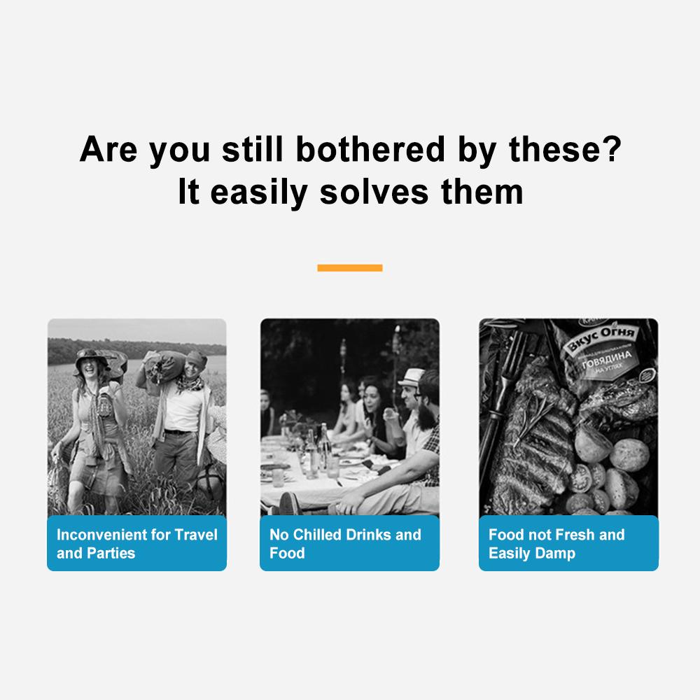 Изолированный охлаждающий рюкзак большой емкости, водонепроницаемая сумка-холодильник для пикника, серый и оранжевый цвет