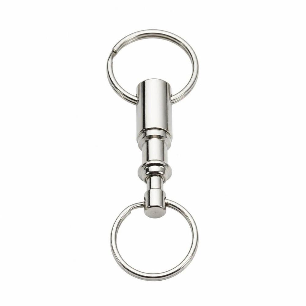 10 Pack Zinc Alloy Detachable Key Ring Silver Pull-Apart Key Chain Holder Bags