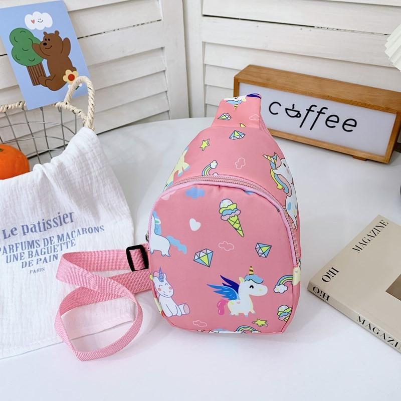 Детская школьная сумка через плечо с мультяшным рисунком динозавра, единорога, паука