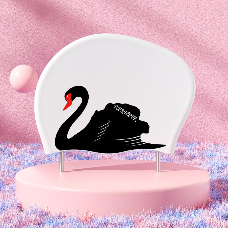 Силиконовая шапочка для плавания со свежим сладким цветочным принтом для женщин, модная шапочка для плавания с длинными волосами, защита ушей, аксессуары для бассейна