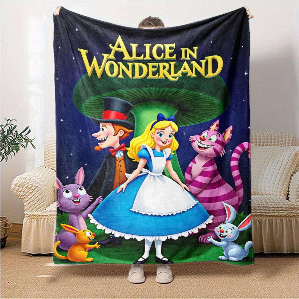 Alice'S Fantasy Journey Flannel Blanket Super Soft Warm Cozy Blanket For Sofa Bed Office Travel Allseason Home Decor Gift