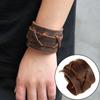 Кожаный браслет для мужчин Guard Wristband Cuff Goth Armbands Concealed Buckle Adjustable Gothic Punk Bracelets Men Jewelry