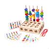 Montessori Wooden Beads Sequencing Toy Stacking Blocks Learning Early Education Lacing Bead