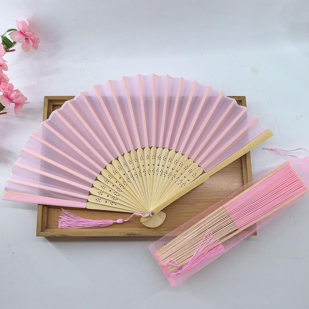 Cooling Tool Silk Hand Fan Chinese Style Hand Held Fan Fashionable Bamboo Hand Fan Wedding Favors