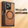 Роскошный кожаный чехол для телефона Iphone 14 13 12 Pro Max, магнитный магнитный чехол Magsafe с беспроводной зарядкой, силиконовый чехол для мобильного телефона Funda